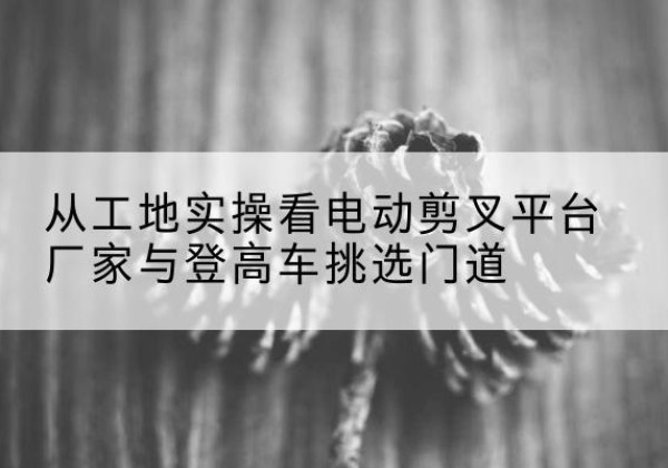 扶绥电动剪叉升降平台厂家-从工地实操看电动剪叉平台厂家与登高车挑选门道